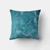 深いブルー海波 クッション (裏面)