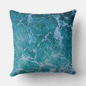 深いブルー海波 クッション (裏面)