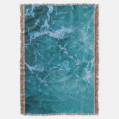 深いブルー海波 スローブランケット (正面縦)