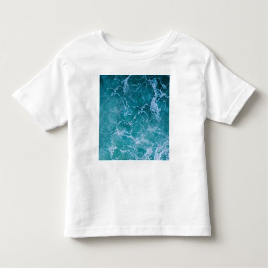 深いブルー海波 トドラーTシャツ (正面)