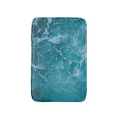 深いブルー海波 バスマット (正面縦)