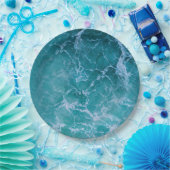 深いブルー海波 ペーパープレート (パーティー)