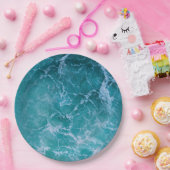 深いブルー海波 ペーパープレート (パーティー)