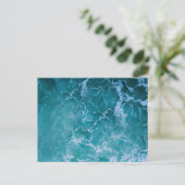 深いブルー海波 ポストカード (スタンド正面)