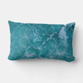 深いブルー海波 ランバークッション (裏面)