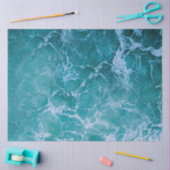 深いブルー海波 薄葉紙 (クラフト)