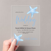 深いブルー結婚シー アクリル招待状 (インサイチュ (ポータブル))
