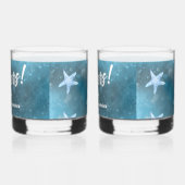 深いブルー結婚シー ウイスキーグラス (左)