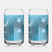 深いブルー結婚シー ガラス缶 (左)