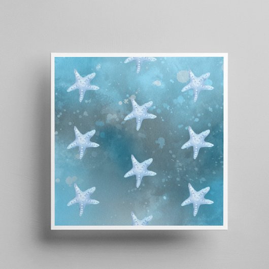 深いブルー結婚シー スタンダードカクテルナプキン