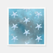 深いブルー結婚シー スタンダードカクテルナプキン (正面)