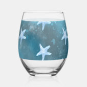 深いブルー結婚シー ステムなしワイングラス (裏面)