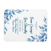 深いブルー結婚式招待状磁石 マグネット (横)