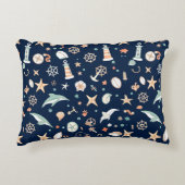 深いブルー航海の装飾用クッション アクセントクッション (正面)