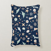 深いブルー航海の装飾用クッション アクセントクッション (正面(垂直))