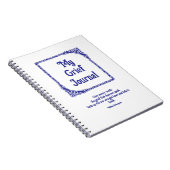 深いブルー華美コーナ縁どーズ悲嘆ジャーナル ノートブック (右側)