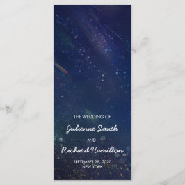 深いブルー銀河系結婚式プログラム プログラム