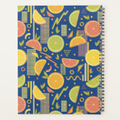 深いブルー80の柑橘類フルーツスライス プランナー手帳 (裏面)