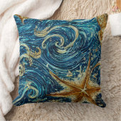 深いブルー クッション (ブランケット)