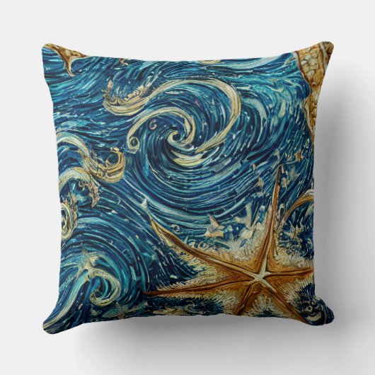 深いブルー クッション (裏面)