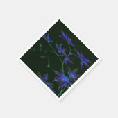 深いブルー&グリーン日本のフローラ紙ナプキンス スタンダードカクテルナプキン (角)