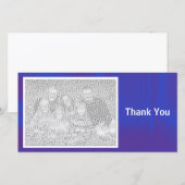 深いブルー サンキューカード (正面/裏面)