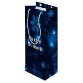 深いブルー&ブライトスノーフレークレットイットスノー抱き枕 ワインギフトバッグ (裏面アングル)