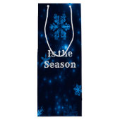 深いブルー&ブライトスノーフレークレットイットスノー抱き枕 ワインギフトバッグ (裏面)