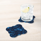深いブルー&ブライト雪片チップボードコースター ペーパーコースター (インサイチュ)