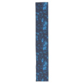 深いブルー&ブライト雪片テーブルランナー ロングテーブルランナー (正面)