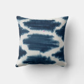 深いブルー&ホワイトしぼり絞り染めモノグラム名 クッション (裏面)