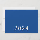 深いブルー&ホワイトフィルムストリップ6写真卒業 招待状 (裏面)