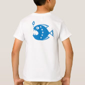 深いブルー：大きなカラジーな魚#2 Tシャツ (裏面)