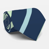 深いブルー、緑の対角線ストライプ材 ネクタイ (ロール)