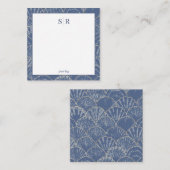 深いブルー&金ゴールドウォーターカラーシーシェルカスタム ノートカード (正面/裏面)