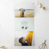 深いブルー&金ゴールドジョイクリスマスフォトホリデーカード 三つ折りクリスマスカード (内部)