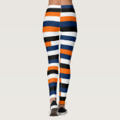 深いブルー、黄色の黄色、黒と白のストライプ レギンス (裏面)