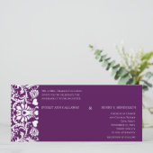 深いプラムダマススワーズ結婚式招待状 招待状 (スタンド正面)