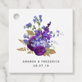 深いプラムパープルと金ゴールド結婚ズ フェイバータグ