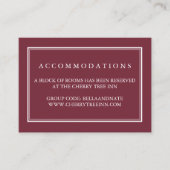 深いプラム結婚ズホテルアコモデーションカード エンクロージャーカード (正面)