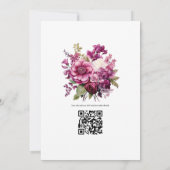 深いベリー結婚フローラ 招待状 (裏面)