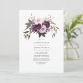 深いベルベットフローラお祝いの写真 招待状 (スタンド正面)