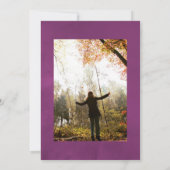 深いベルベットフローラお祝いの写真 招待状 (裏面)