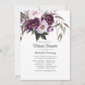 深いベルベットフローラバーチャル赤ちゃんシャワー 招待状 (正面)