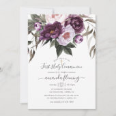 深いベルベットフローラファーストホーリーコミュニオン 招待状 (正面)