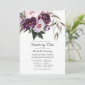 深いベルベットフローラブライダルシャワーバイメール 招待状 (スタンド正面)