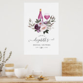 深いベルベットフローラブライダルシャワー歓迎 ポスター (キッチン)