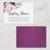 深いベルベットフローラベビシャワー表示シャワー エンクロージャーカード (正面/裏面)