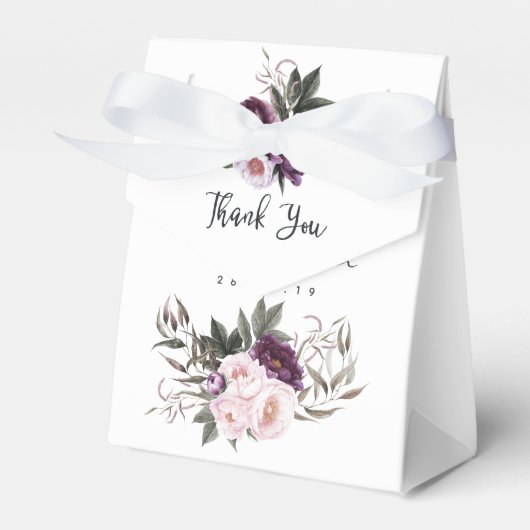 深いベルベットフローラベビーシャワーありがとう フェイバーボックス (正面サイド)