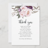 深いベルベットフローラベビーシャワーありがとう 招待状 (正面)